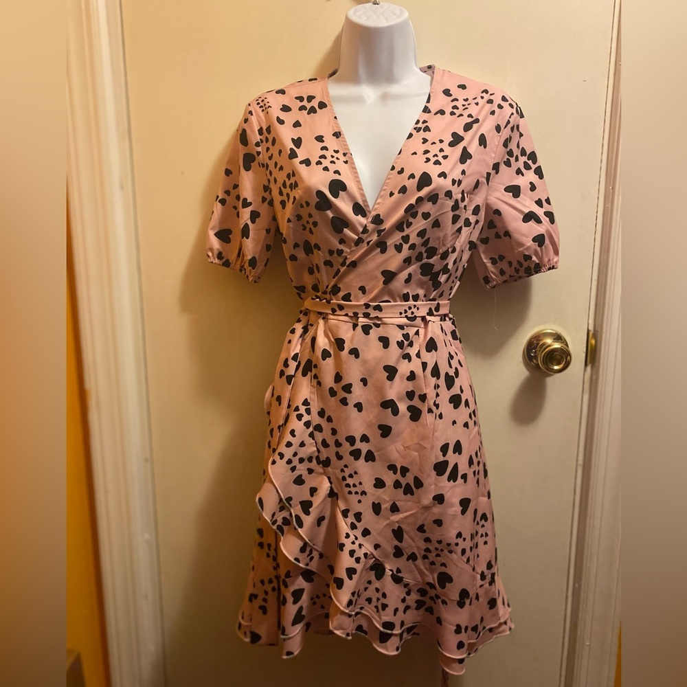 Light Pink lightweight wraparound Heart Dress